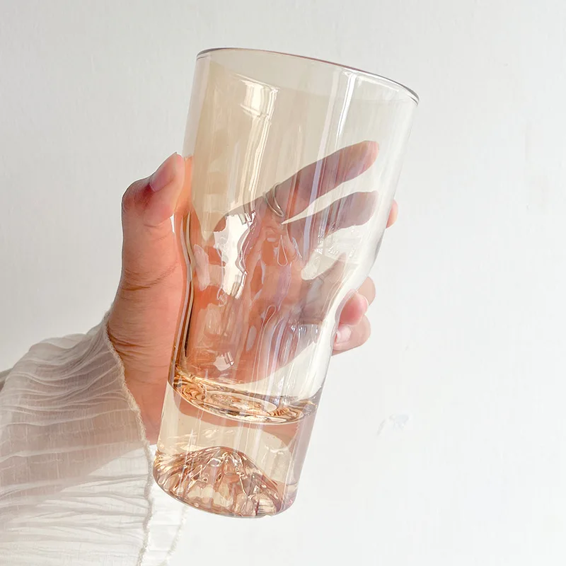 450ml 15oz Ins Style Iceberg Cup Large Capacity Mountain Shape Bottom Old Fashioned Rock Beer Soda Whiskey Water Glass Tumbler