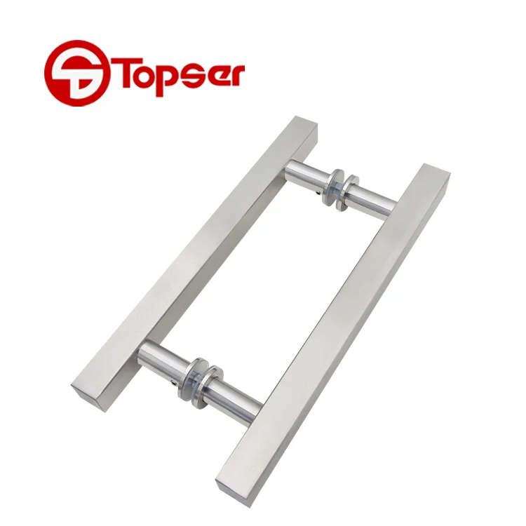 BN Stainless Steel 8 Inches Double Side H Type Square Ladder Shower Glass Door Pull Handle
