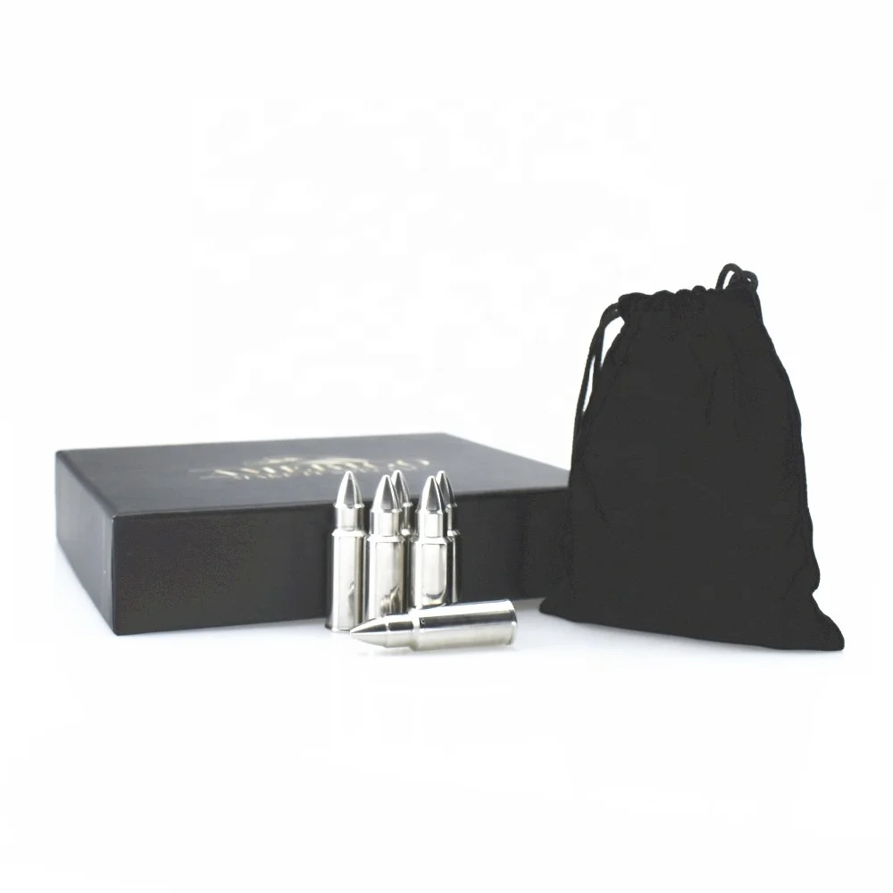 bullet shape whiskey stone ,bullet whiskey stone,whiskey bullets Gift Set with tongs and travel bag