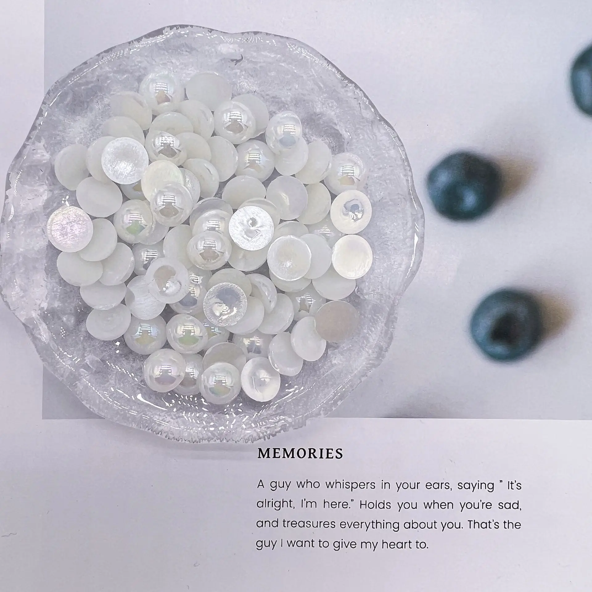 10mm AB Colorful Semicircle Aurora Beads Handmade DIY Mobile Phone Case Accessories White/Black Acrylic Plastic Lucite Festivals