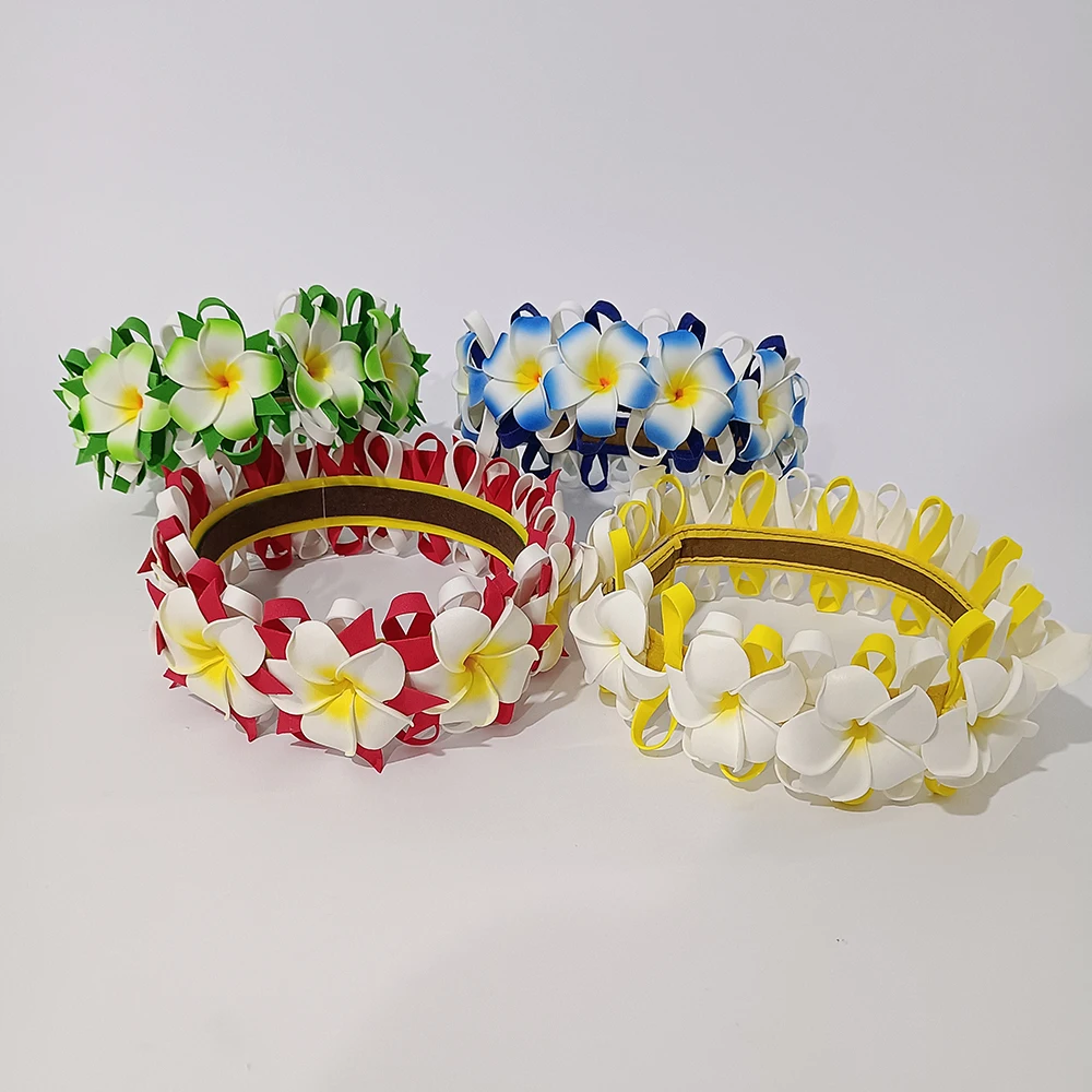 Factory Supplier 64CM Artificial EVA Foam Plumeria Haku Leis Hawaii Styles Hula Dance Hair Accessories