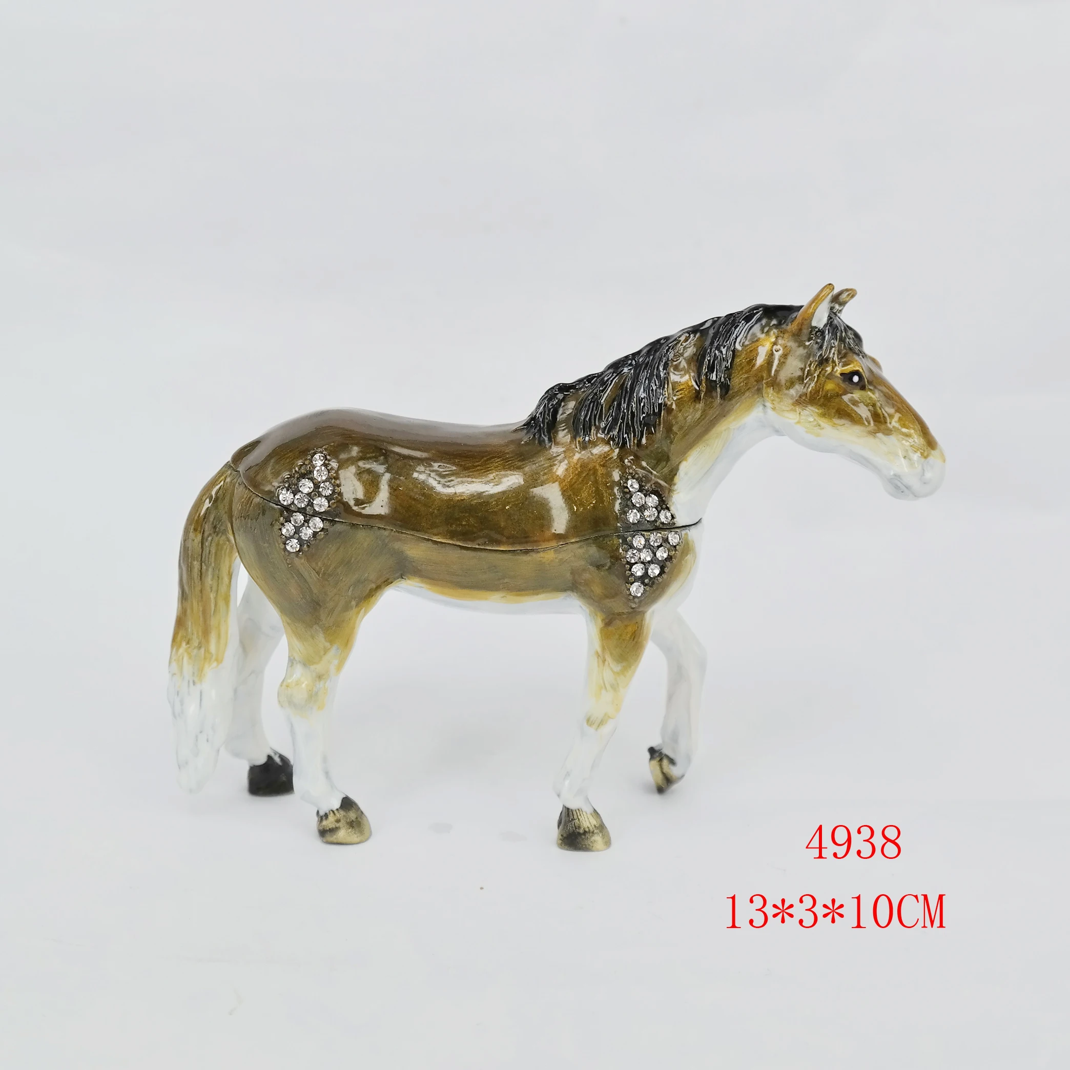 Big size metal horse figure rhinestone enamel horse gifts for new year gifts
