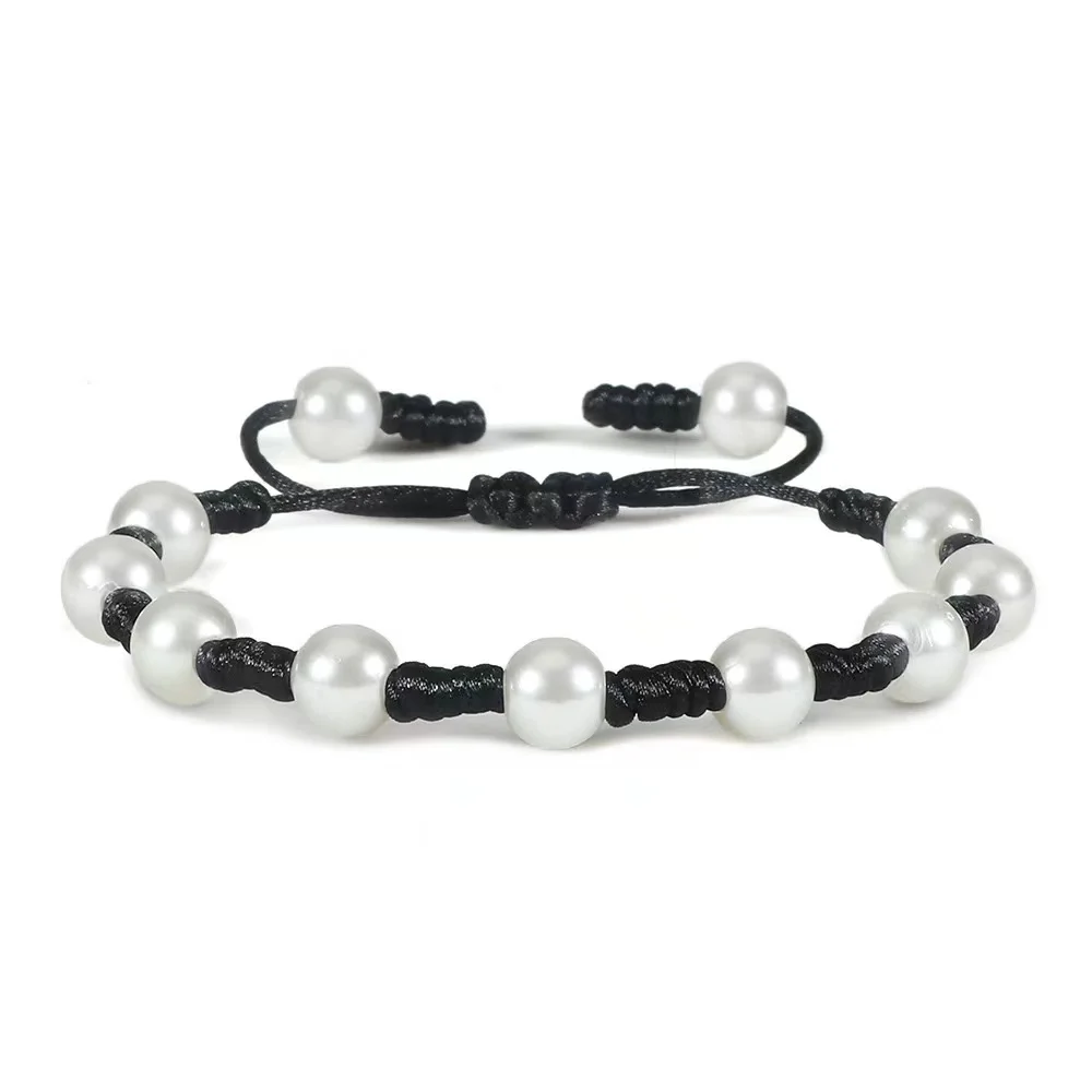 Bohemian Style Bracelet FreshWater Pearl Beaded Hand Woven Adjustable Bracelet