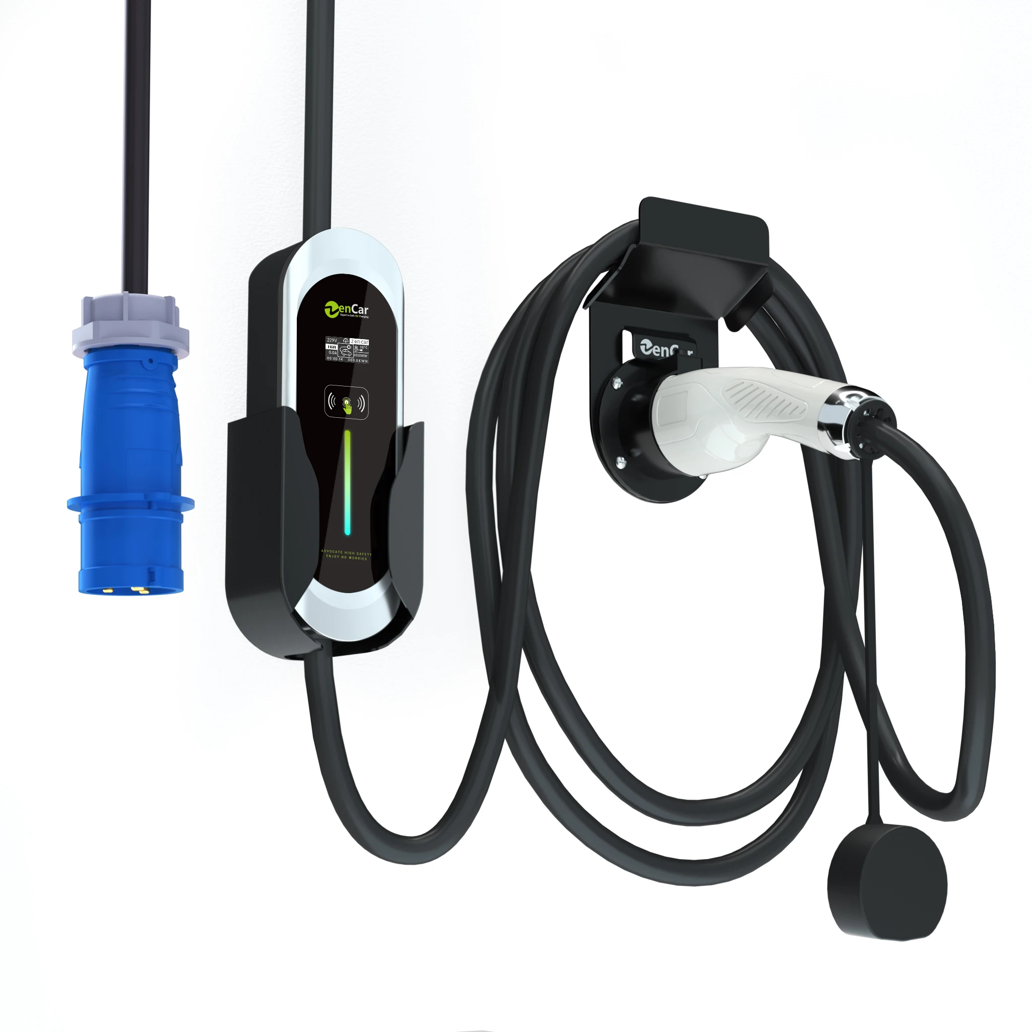 2022 Zencar newest gen4 32A evse 7KW car charger with type B RCD for type 2 European car