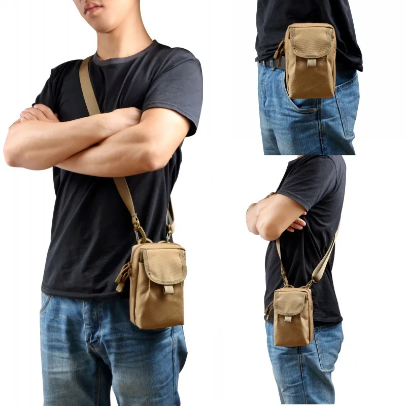 1000D Nylon Tactical Molle Pouches Mini Crossbody Bag Messenger Casual Pack Waist Bag EDC Phone Pouch
