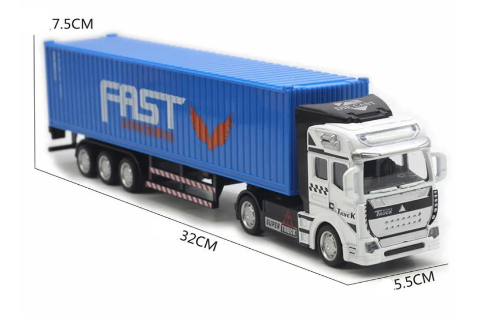 2021 Amazon best selling die cast metal truck and alloy metal pull back car toy 1/50 large container truck toy