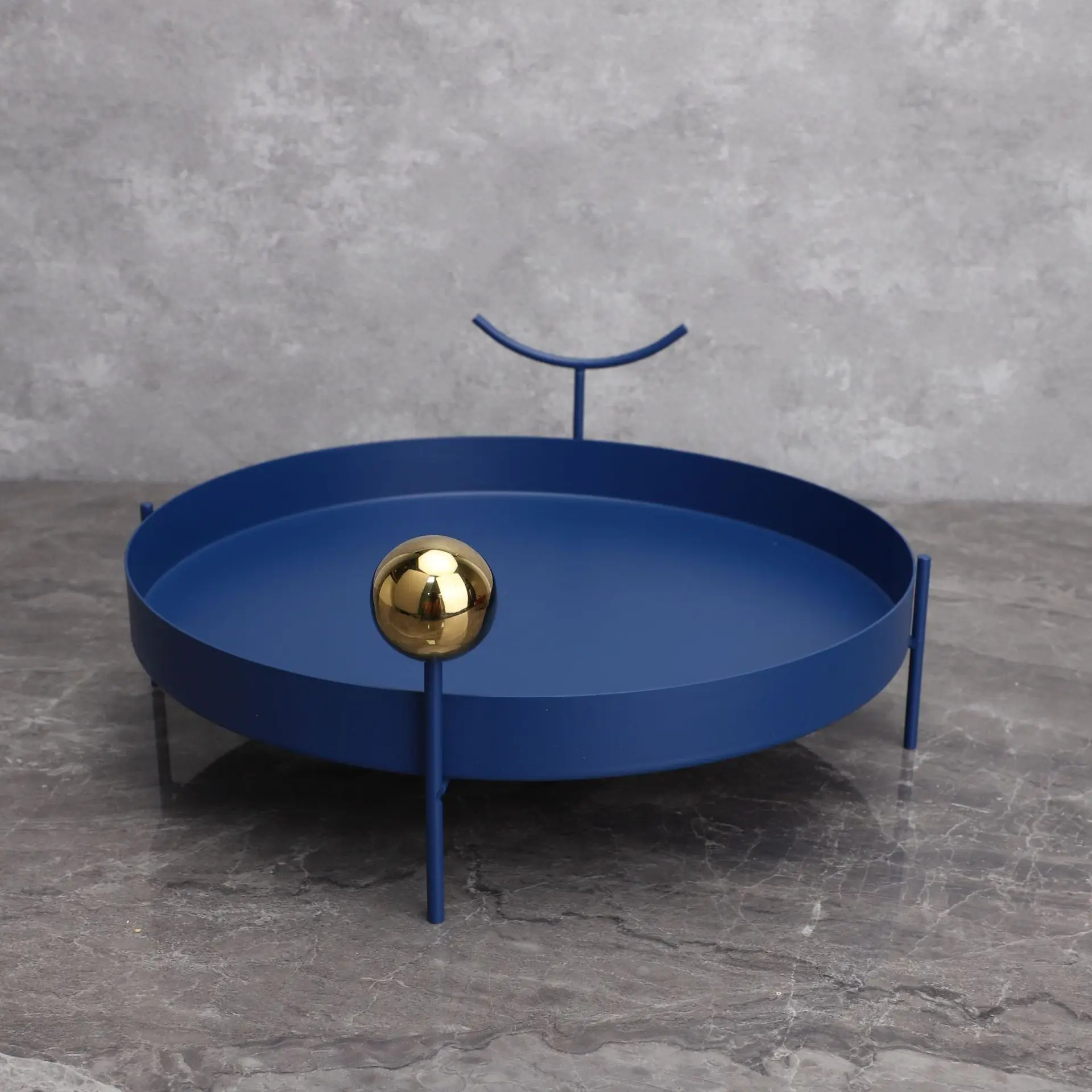 Unique Round Metal Color Painted Tray Decorative Tray Customized Interior Accessories