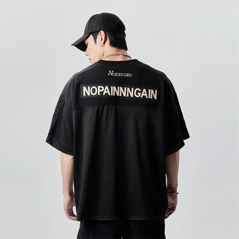 Custom printed mesh shirts for men oversized mesh jersey t shirts loose fit quick dry sports shirts for men tshirt