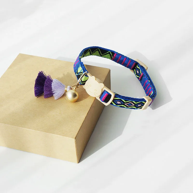 handmade safety dog and cat necklace laser reflective collar halloween wholesale orange bowtie diamond collars christmas toy