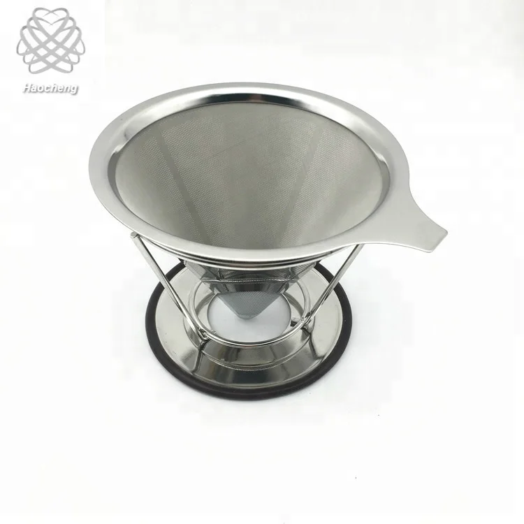 304 пищевой нержавеющей стали двойной сетчатый фильтр dripper кофе