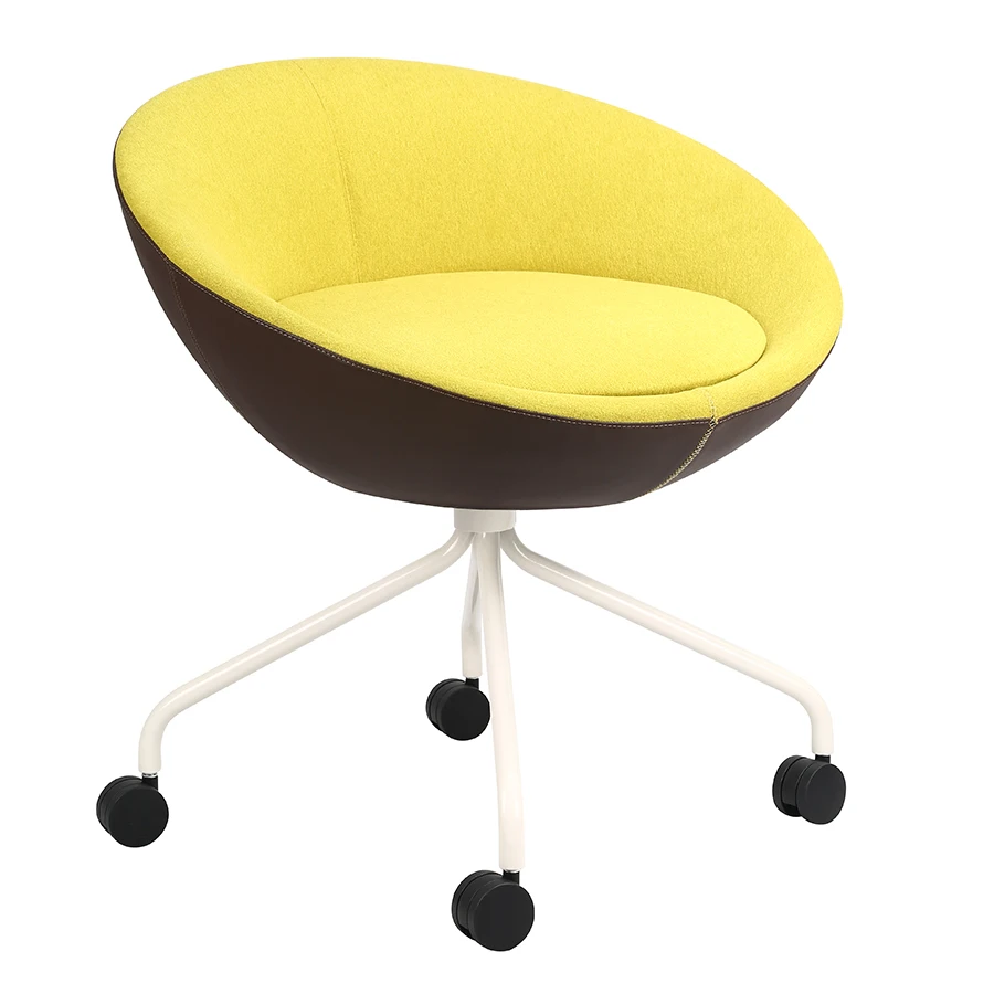 Fashion Stylish Upholstery fabric cushion armless swivel leisure study chair for library