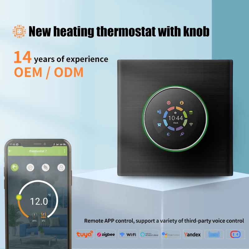 BECA Tuya 3A/16A with Meter Cable Floor Sensor turn-knob Smart Electric Underfloor Heating smart thermostat