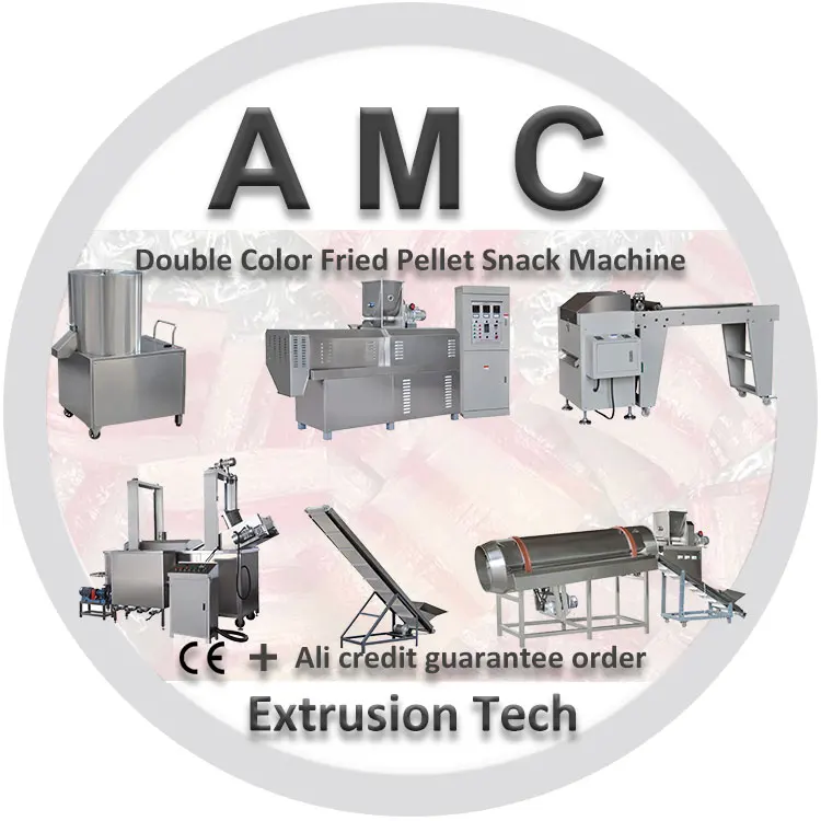 Versatile 700kg/h 800kg/h two color Puff Corn Snack Production Line bicolor Fried Bugles Chips Equipment for Maximum Output