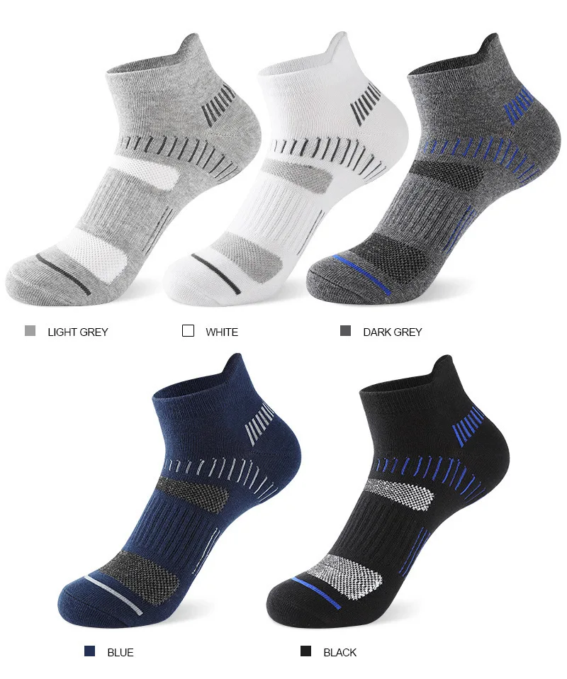 Mens Ankle Athletic Low Cut Socks Cotton Running Sports Sweat Absorbent Cushioned Four Seasons Short Tube Sock for Men