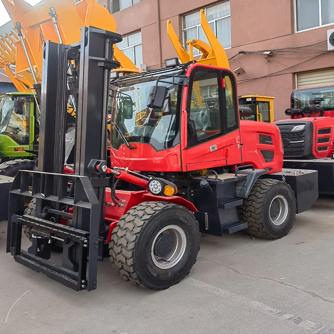 Lifting height of 3-6m China 4 Wheel Drive Diesel Forklift Price 3 Ton All Terrain Forklift For Cheap Forklifts