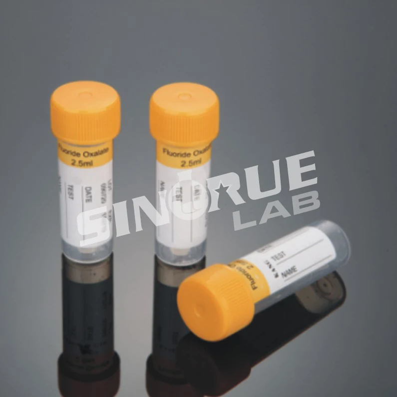 15X45mm Disposable PP Yellow Cap Flat Bottom Potassium Oxalate Sodium Fluoride Tube