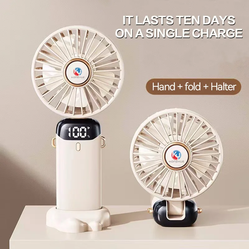 Electric Fan Mini Rechargeable Hand Held Fan Mini Portable Fan with Phone Holder