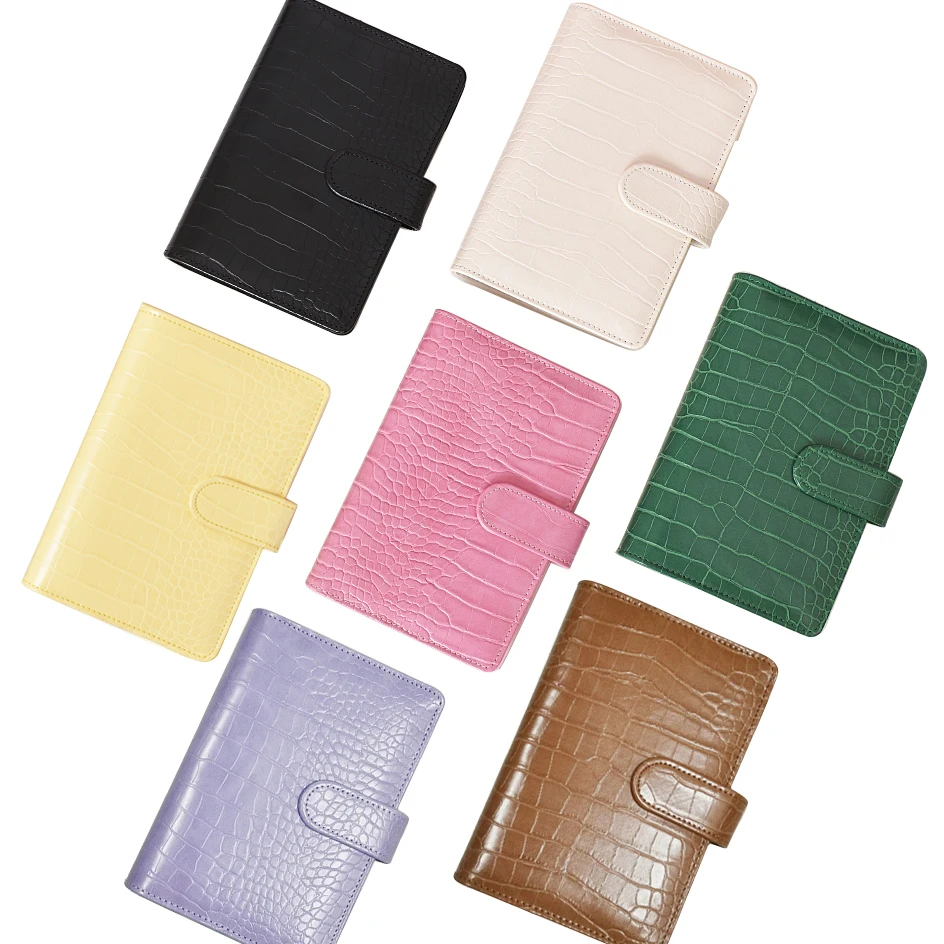 2023 New custom leather notebook Budget Binder Wallet A5 A6 Pocket Planners Ring Binders notebook and pen set