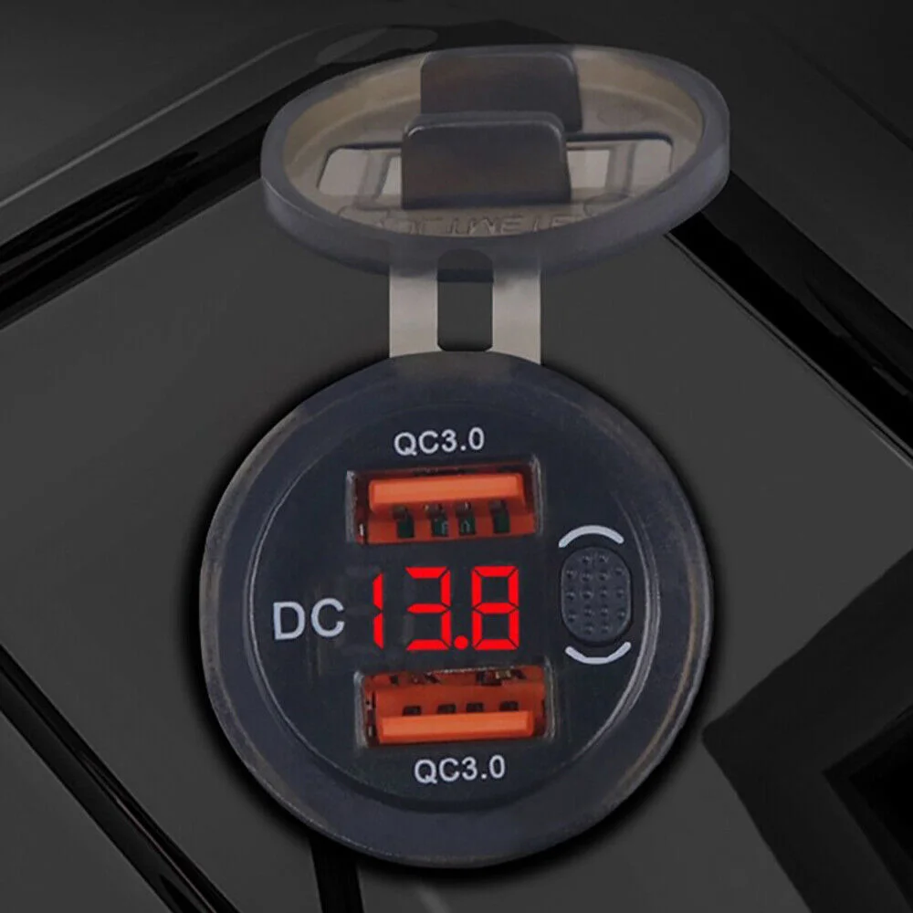 Type C PD QC3.0 2 USB Mobile Phone fast car charger Cigarette Lighter Socket 12V power Adapter QC3.0 USB car charger Outlet