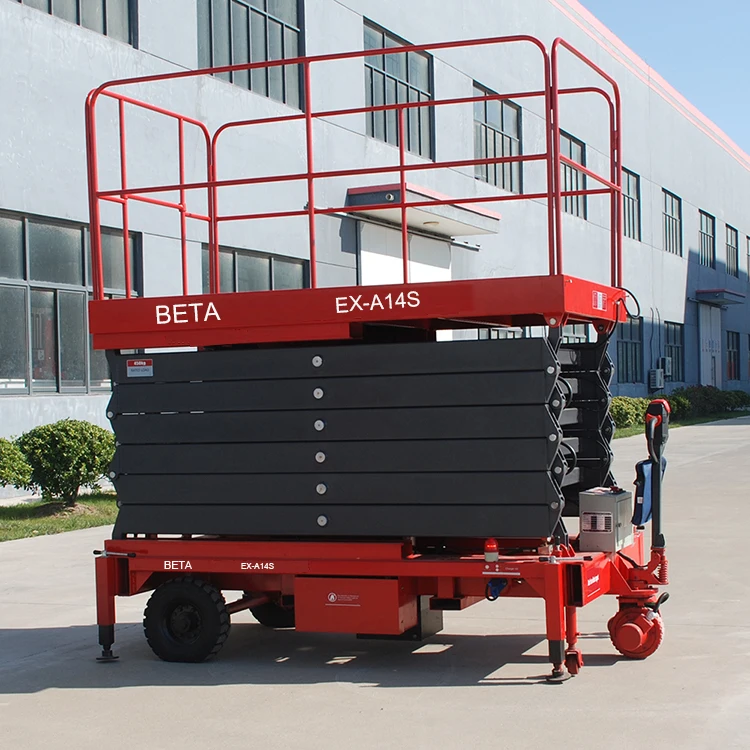 EX-A14S 14m Auxiliary Drive 24V 2019 Work Platform Lifts/Scissor Wheelchair Lift Electric Philippines 450kg