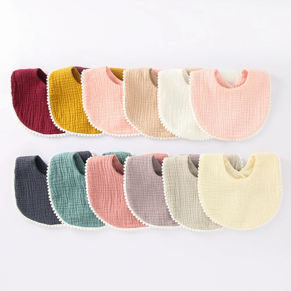 100% Cotton Super Absorbent Baby Muslin Bibs for Eating Drooling Soft Breathable Baby Product for Infant