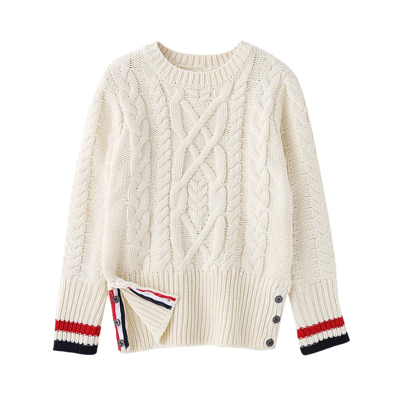 OEM Ladies Cashmere Spring Women Crew Neck Knit Plus Size Cable Knit fluffy sweater Cotton Cashmere Oversized Pullover Sweaters