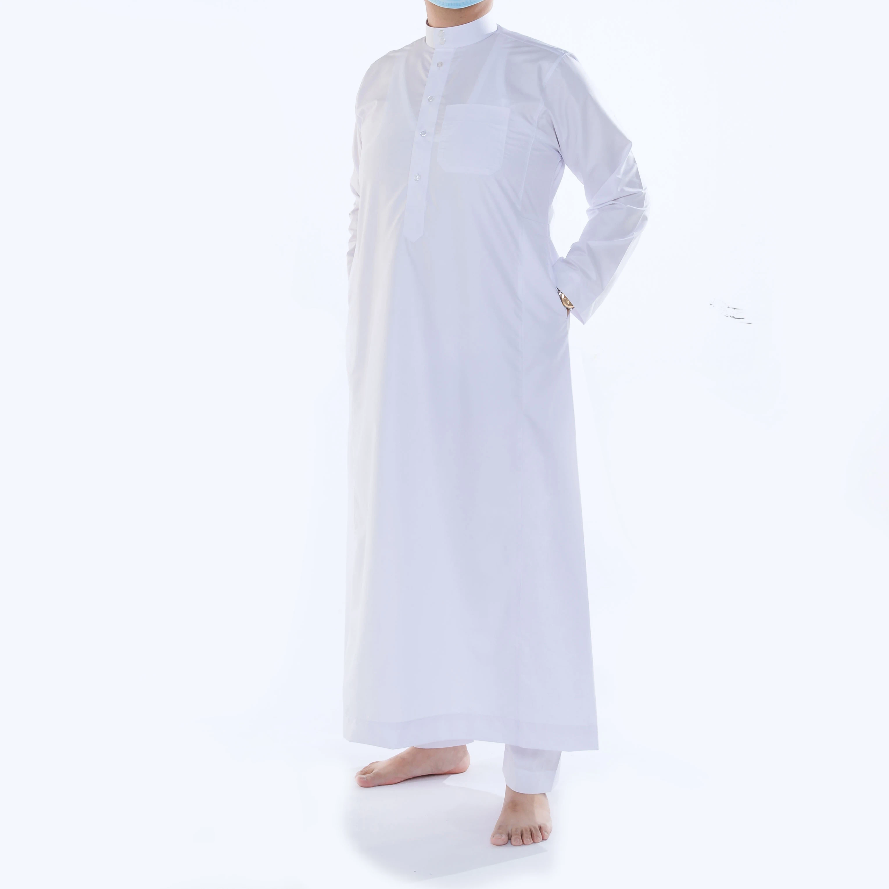 In-stock items Qatar ROBE clothes or OEM supply and Muslim clothing for men and adults beautiful Thobe