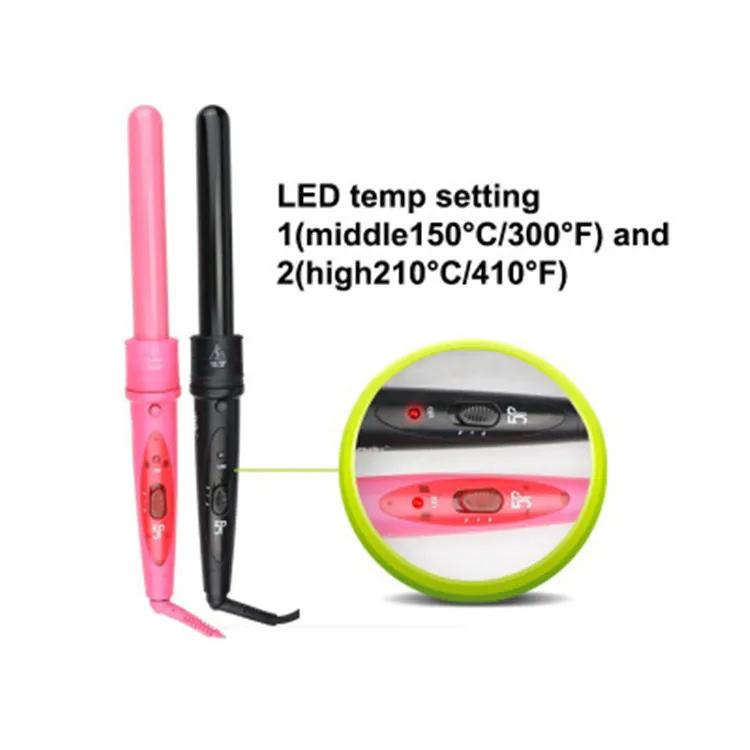 Wholesale Curling Iron Black Hair Curler Set 5 Sizes Curling Wand Rollers 5 Part Curler