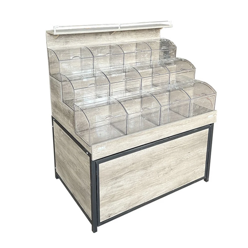 Meicheng Commercial Snack Display Candy Bulk Rack For Supermarket Nuts Displays Racks Grains Display Rack