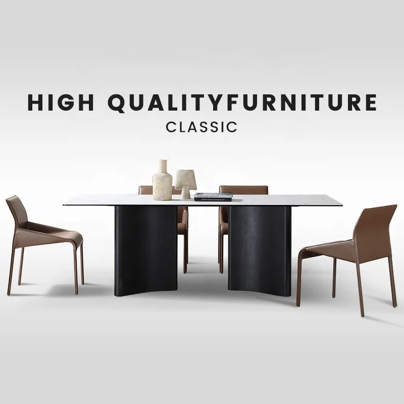 kitchen home furniture dining room table set modern solid wood feet 6 seater luxury dining table sets