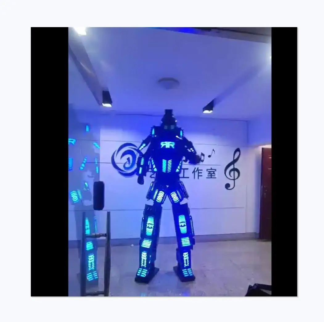 2023 hot selling! Night Club Plastic Stilts Walker Robot Led Light Costume Ballroom Props
