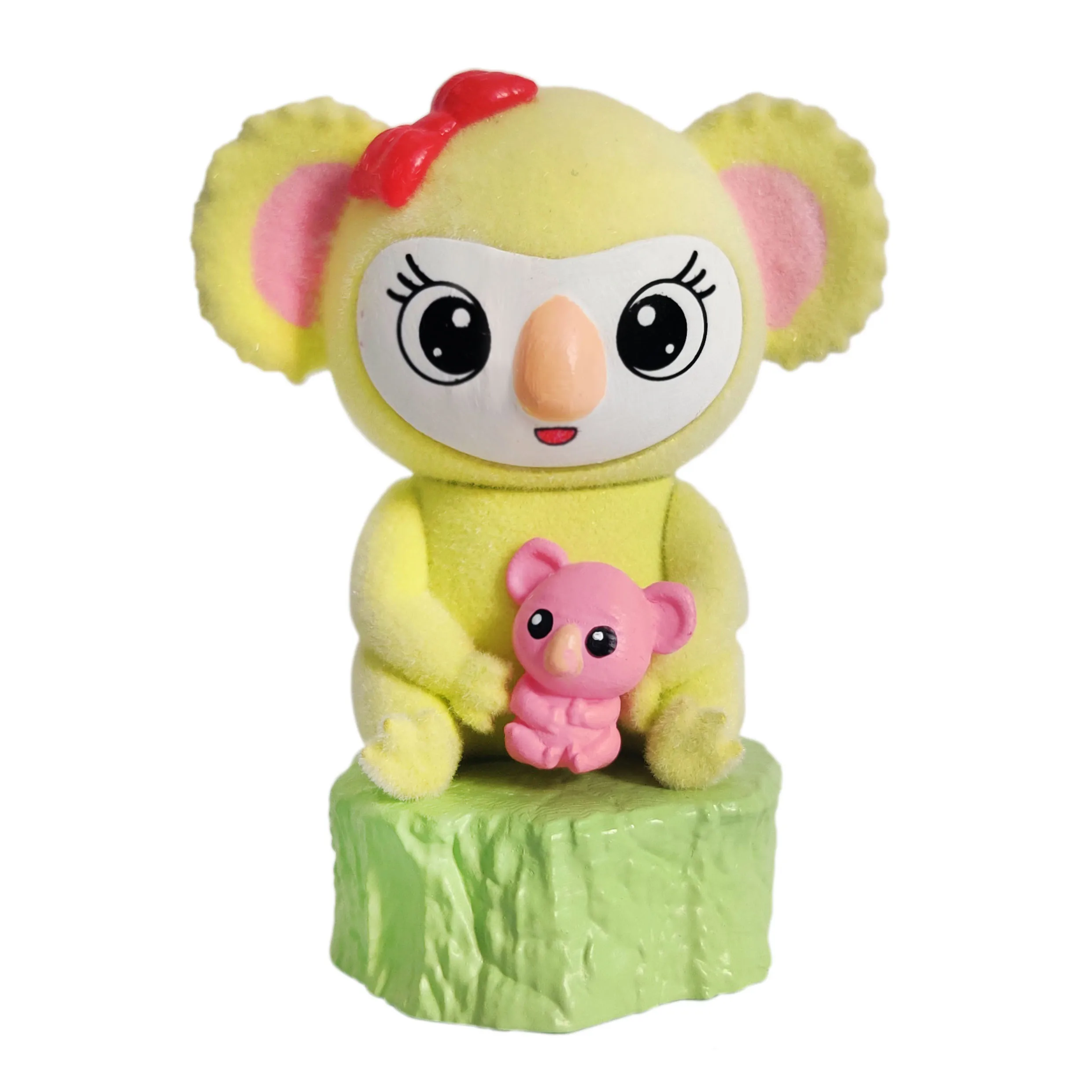 Candies Inside Toy Surprised Candy Toys Cartoon Yellow Koala Flocking Plastic Figure Toy Surprise Style Packing PCS