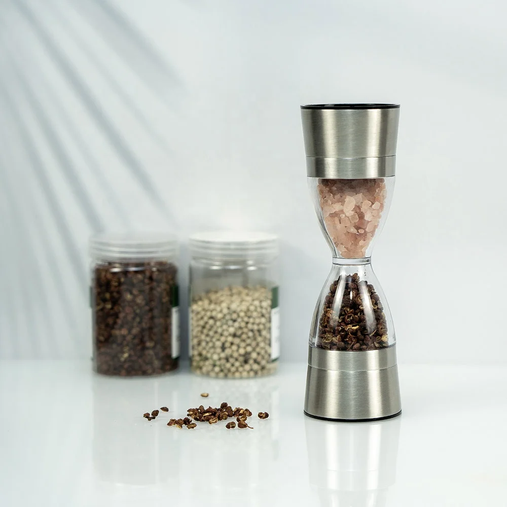 2 in 1 Double Ended  Manual Salt and Pepper Grinder Spice Mill Salt Shaker Hot Sale