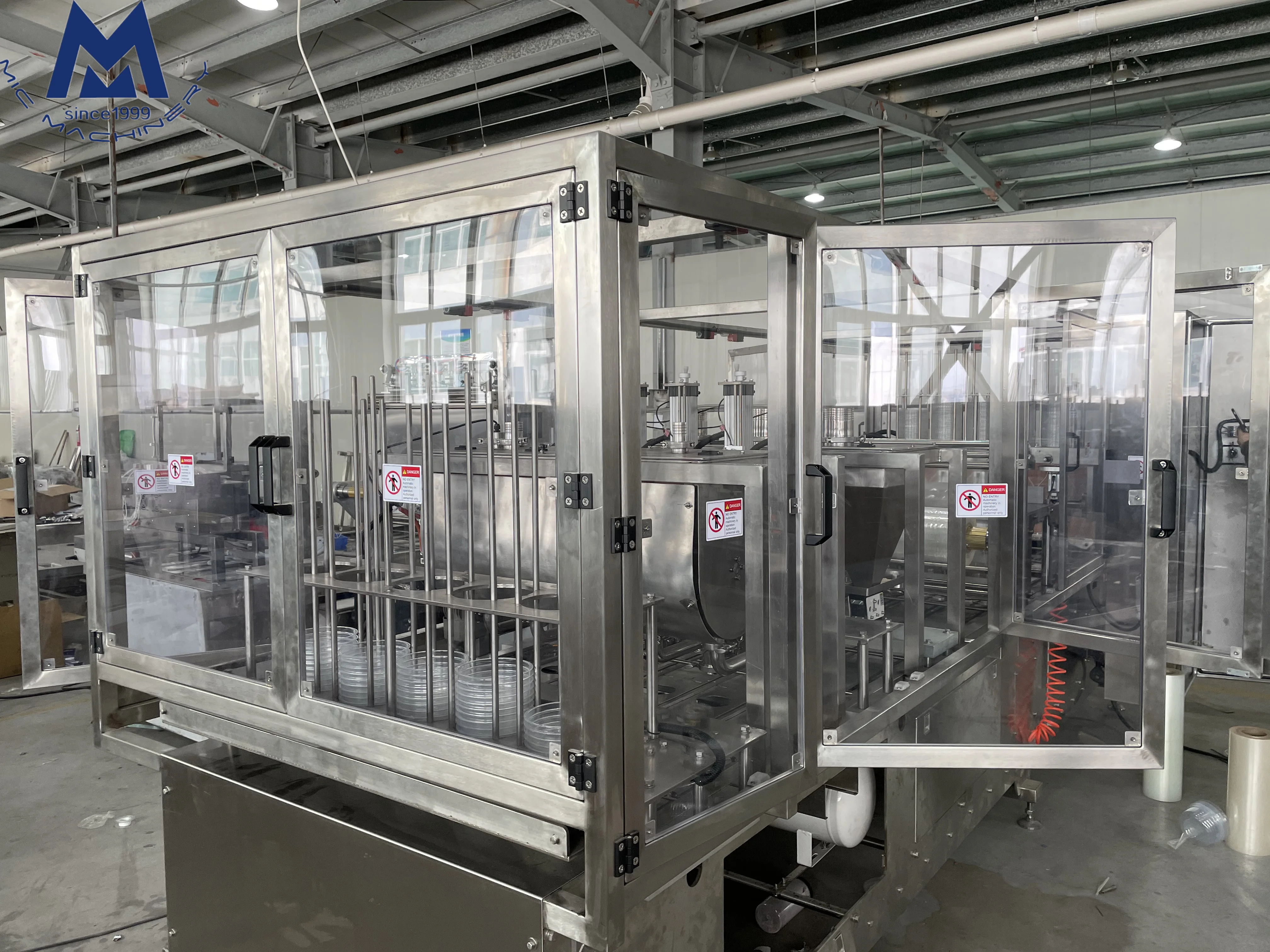 Automatic plastic jelly yoghurt yogurt cereal ketchup hummus cup filling and sealing machine