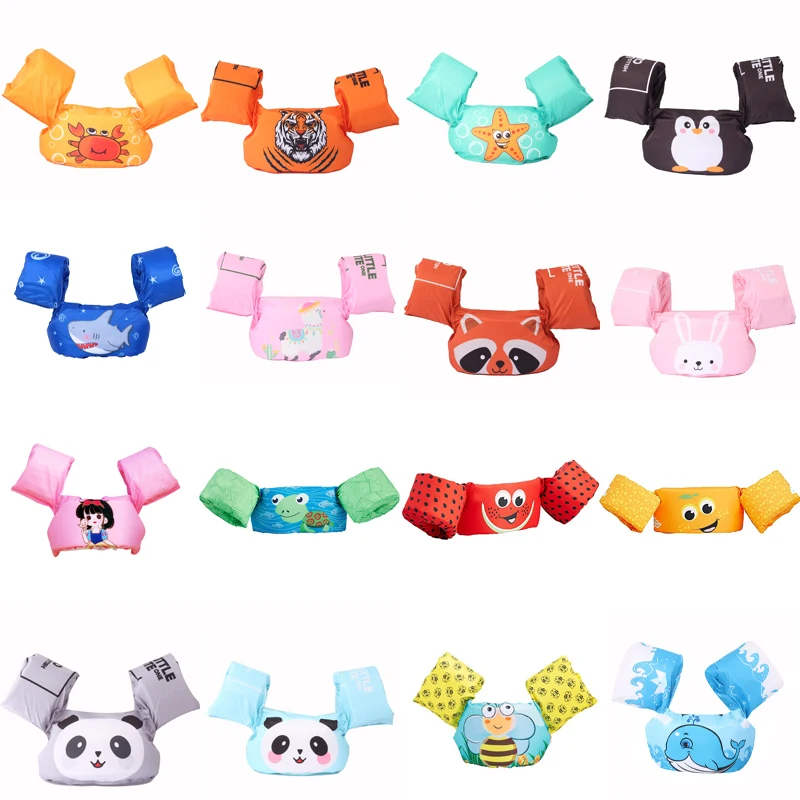 Custom Logo Pattern Kids Arm Band Floats Safety Learn Swimming Life Jacket  EPE Foam puddle jumper baby swimming vest