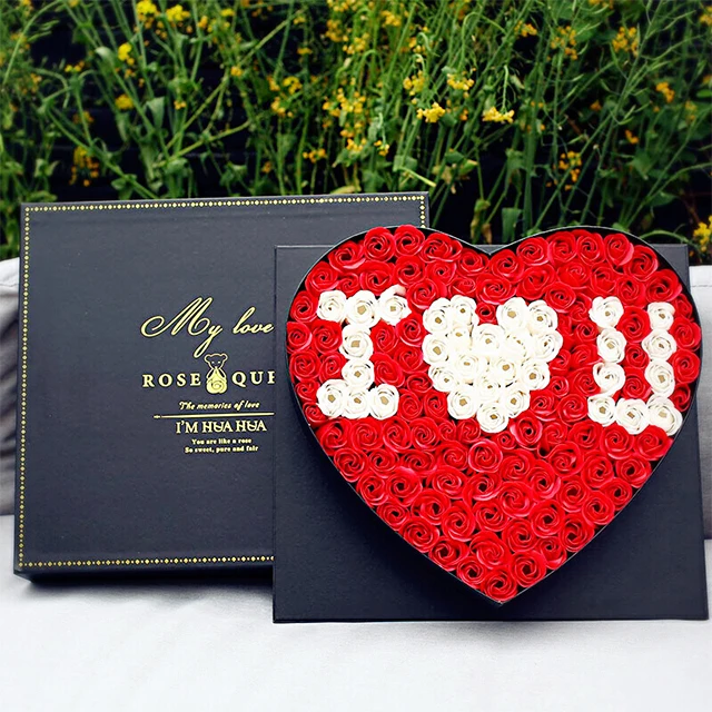 
Ammy Custom Color Handmade Valentine Day Wedding Gift Rose Flower Heart Shaped Foam Rose Heart 