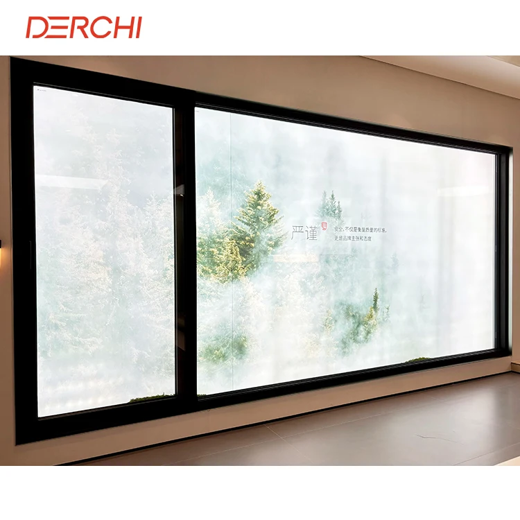 DERCHI NFRC American Standard Hurricane Impact Aluminum Picture Windows Double Glazed Panoramic View Aluminum Sliding Windows