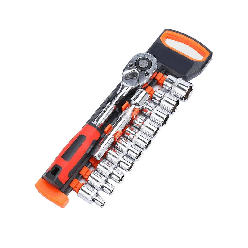 12PC  household automotive repair kit1/2 Reversible Socket Wrench Tool Set Metric Socket