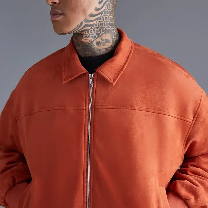 Factory Custom double zipper outdoor jacket for men oversized zip up jacket high quality Cropped Boxy Jacket work coat
