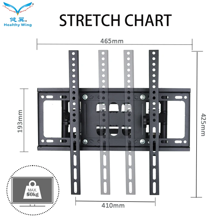 Heavy Duty Double Arm LCD Stand Swivel Bracket Full Motion for Max Steel Plate Weight Material Genius TV Wall Mount