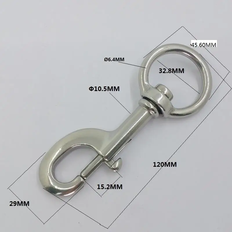 Factory Supply Stainless Steel Round Eye Swivel Snap Hook for Lanyard