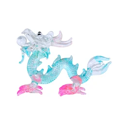 Wholesaler Couple Dragon Pixiu Art Figurines Money Drawing 3D Animal Glass Craft