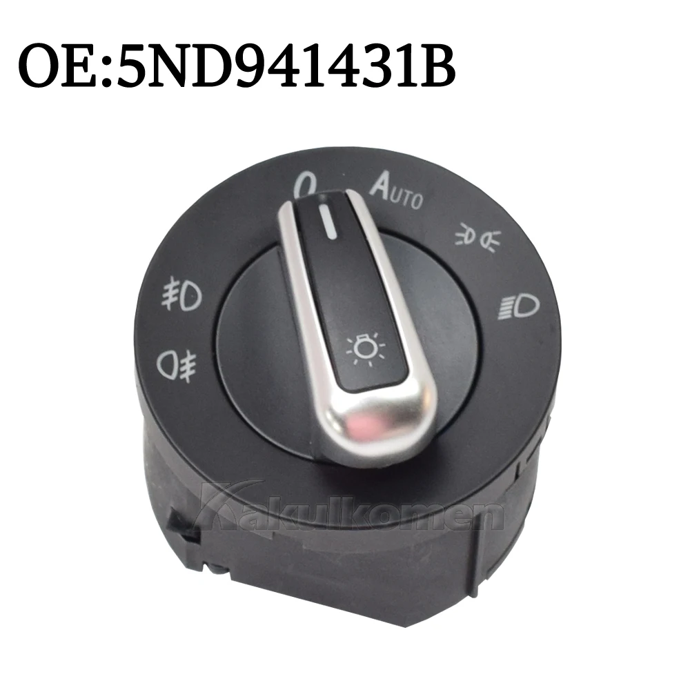 Chrome Headlight Switch Fog Light Control For VW Passat B6 B7 Golf Jetta MK6 MK5 Tiguan SEAT 5ND941431B 5ND959857 5ND959855
