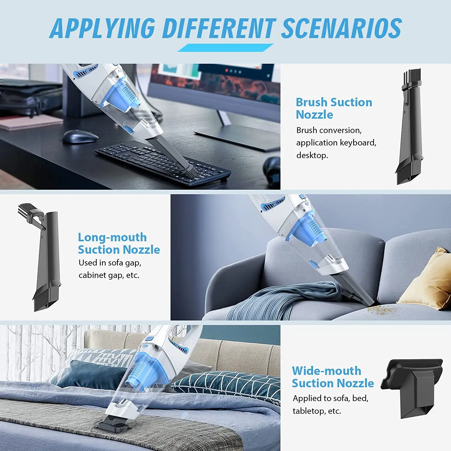 Car Handheld Vacuum Cordless Portable Rechargeable Cordless Handy Vacuuming With Strong Suction For Car And Home Use