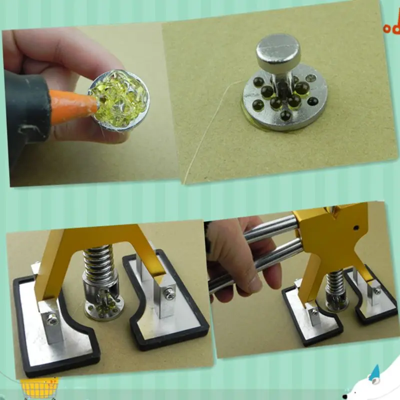 Aluminum Glue Puller Tabs 8 Size With 8pcs Auto PDR Tool Kit for Car Dent Paintless Repair Dent Removal Hand Tools Suction Cup