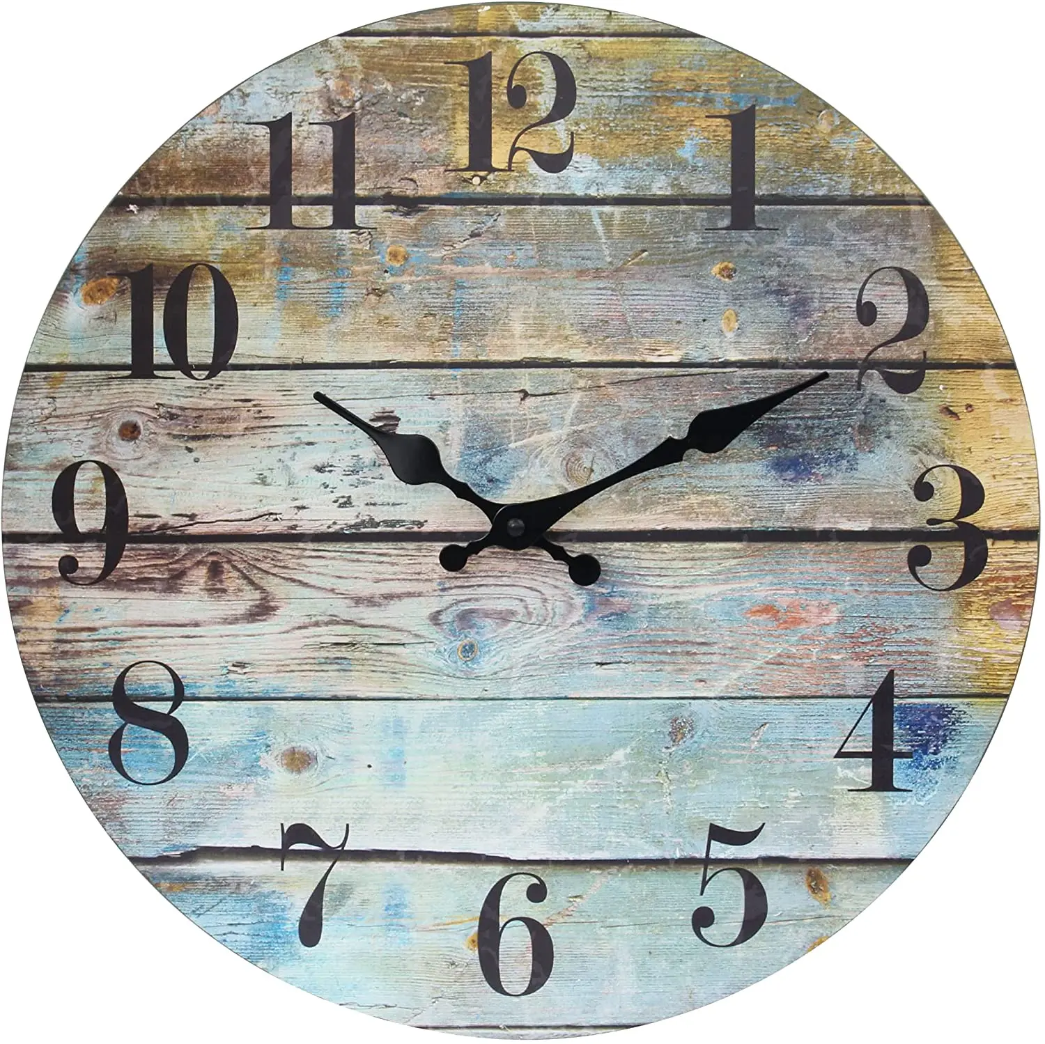 Popularity Vintage Farmhouse Wooden 18 Inch Round Battery Operated Hanging Wall Clock