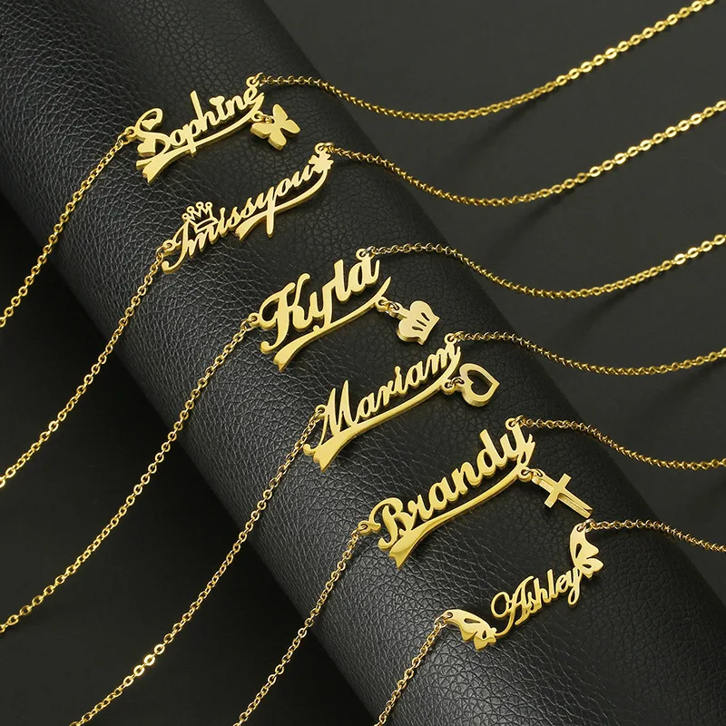 DIY Hot Selling Classic Design Necklace High Quality Stainless Steel Necklace Custom Name Letters Necklace For Women Men