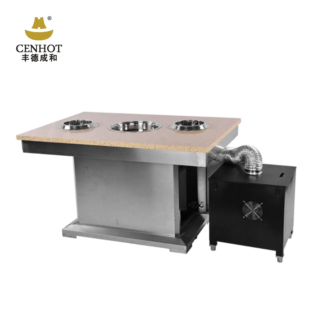 CENHOT Commercial hot pot restaurant equipment hot pot and bbq marble dining table