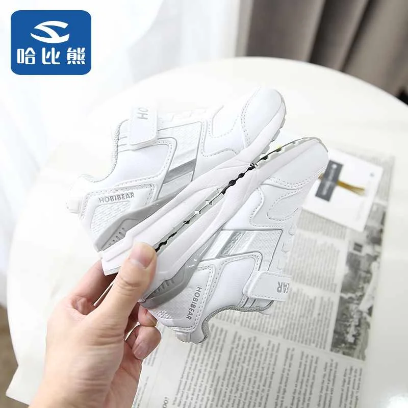 
Child Flat Shoes Sneaker Kids Sport Shoes Magic Stickers Girls Casual PU Shoes 