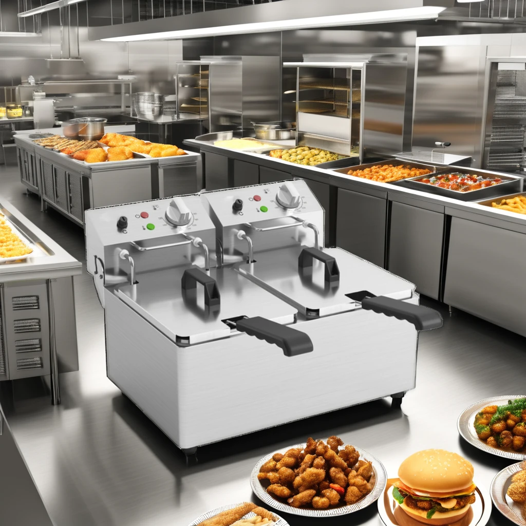 Commercial Stainless Steel 304 Electric Deep Fryer for French Fries Crisps Fried Chicken for Household Outdoor Use Restaurants